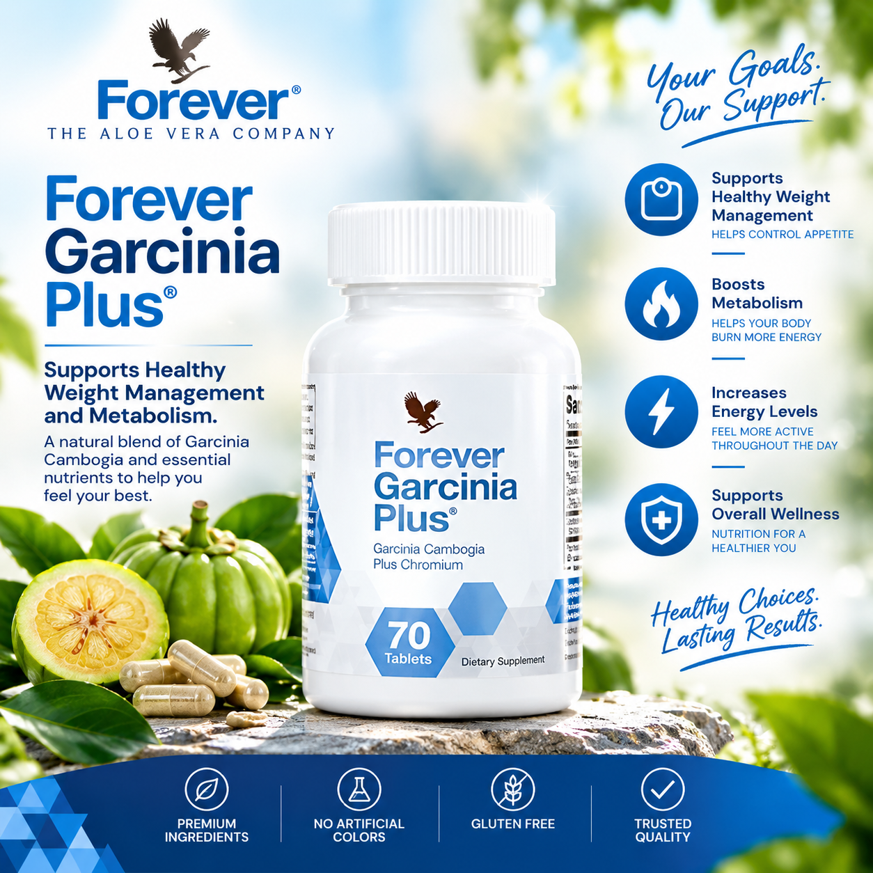 Forever Garcinia Plus Weight Management Supplement - 70 Tablets