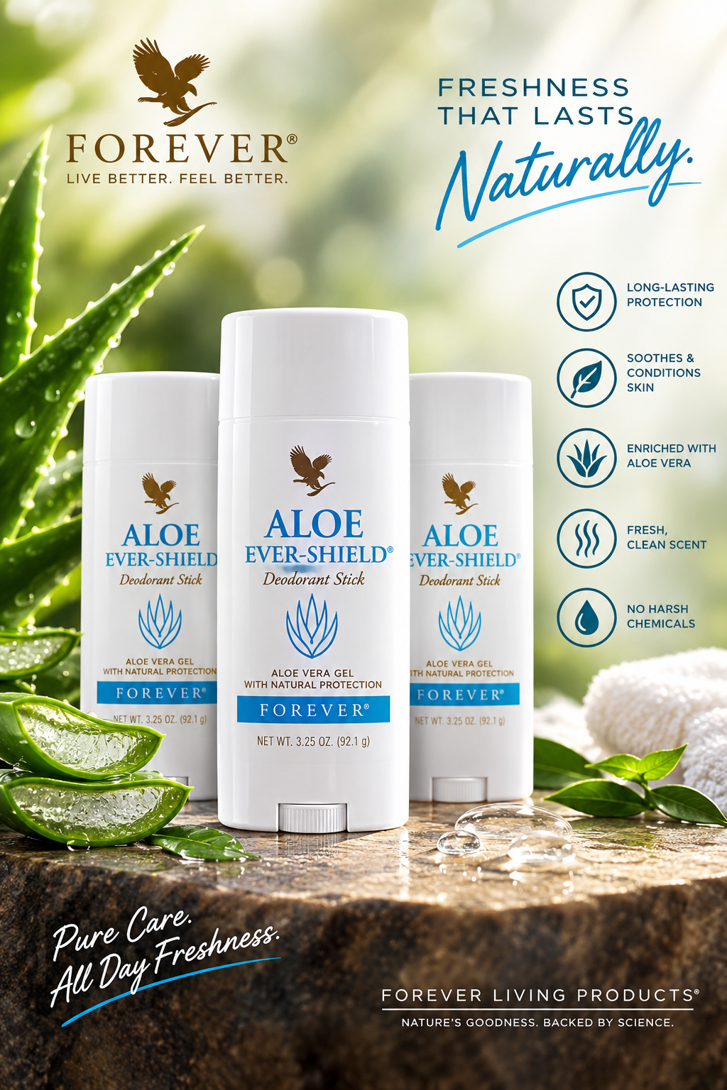 Forever Living Aloe Ever-Shield Deodorant Stick (3.25 oz)